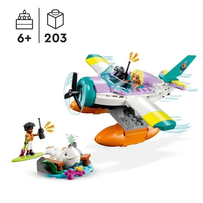 LEGO® Friends 41752 L’Hydravion de Secours en Mer, Jouet Avion avec Figurine Baleine et Mini-Poupées-1