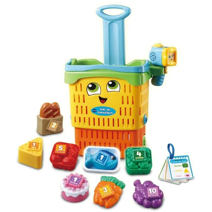 Commercant - marchande Vtech - 80-614204 - Rolli Panier a Provisions Jouet a Roulettes Multicolore Exclusivite sur Amazon-0