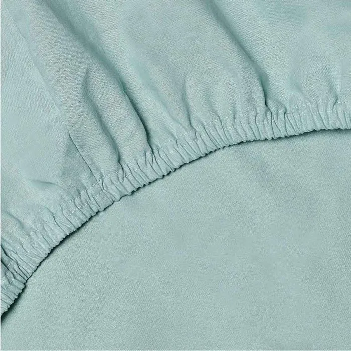 Drap-housse - Coton - 70 x 140 cm - Vert amande - Lavable - Coins élastiqués-1