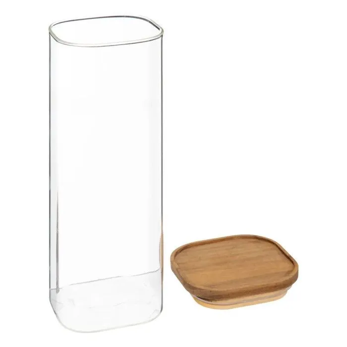 Bocal en Verre "Hermet" 2L Transparent & Marron-1