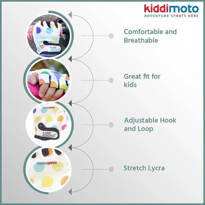 Kiddimoto - Gants Pastel Dotty MEDIUM-1