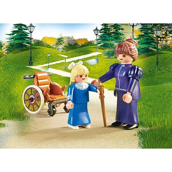 Playmobil - Heidi - Clara avec son père et Mlle Rottenmeier - Fauteuil roulant - 19 pièces-3