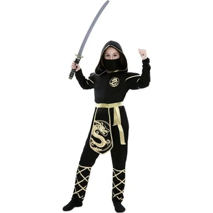 Déguisement Ninja Noir et Or pour fille-0
