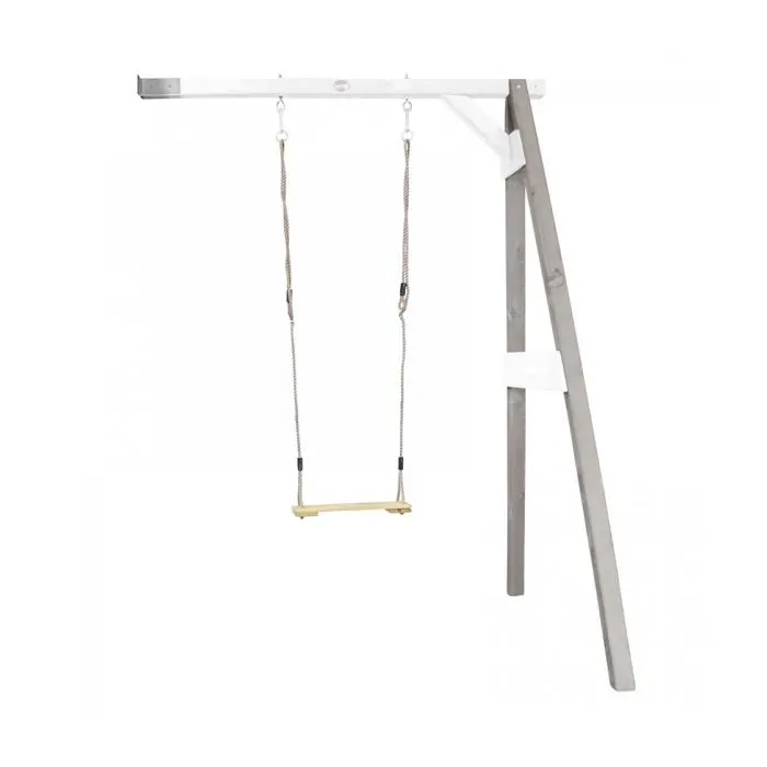 AXI Portique mural en Bois FSC Gris / Blanc avec Balançoire Enfant | Balançoire pour l’extérieur / le jardin-1