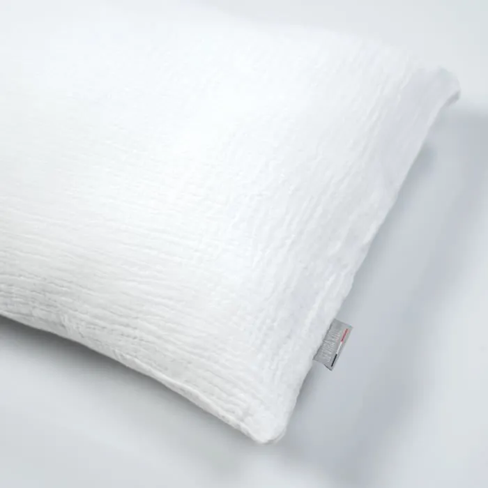 Housse en gaze de coton pour traversin plat Jeanne 160 cm Blanc-2