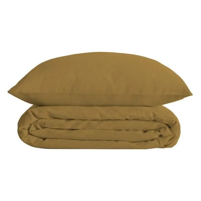 Parure de Lit 3 Pièces "Percale" 240x220cm Mordoré-0