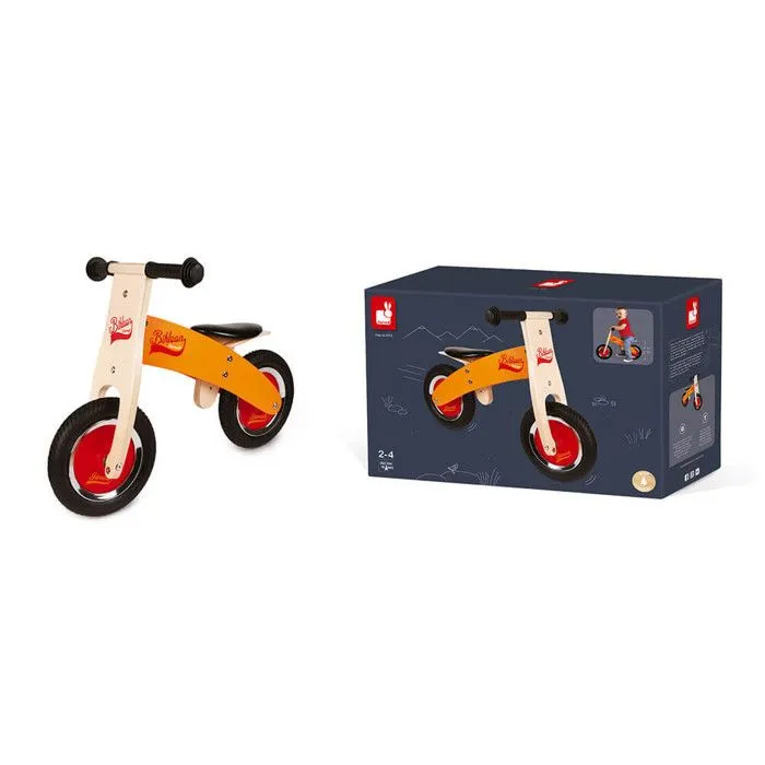 Draisienne en bois Janod Little Bikloon - Orange - Dès 2 Ans - Pneus gonflables - Selle réglable-5