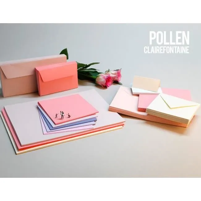 Carte pliée - CLAIREFONTAINE - Pollen - 135x135 mm - Gris perle - 210g - 25 pièces-1