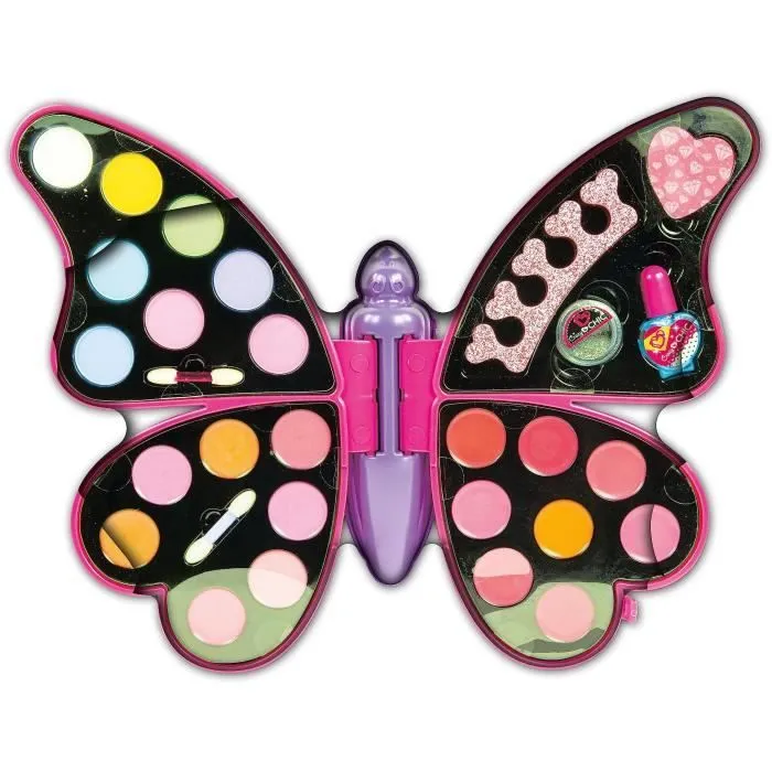 Palette de maquillage papillon - Clementoni - Fards à paupières, rouges à lèvres, vernis à ongles-1