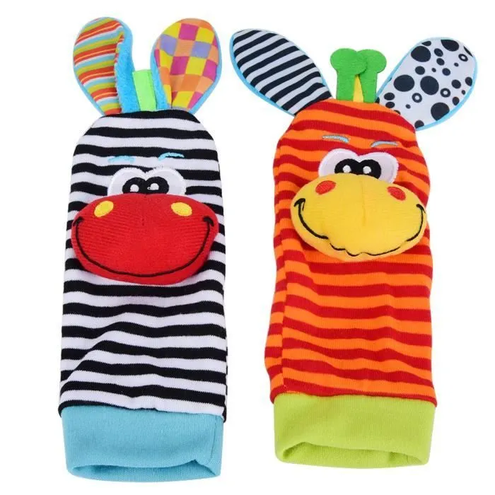 VIL Cartoon animaux hochets pour bébé Chaussettes âgés de 0 à 3 mois - Girafe Et Âne A 123632-3