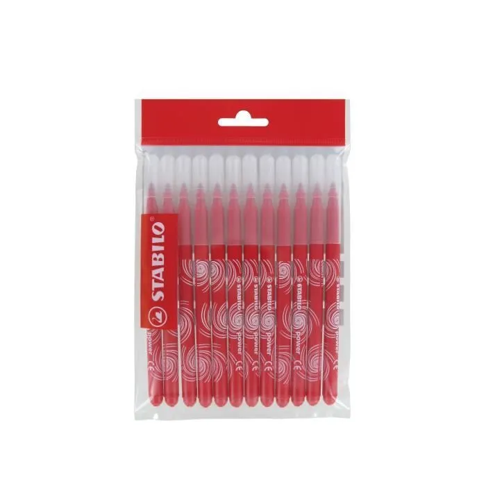 STABILO - Recharge schoolpack - lot de 12 Feutres de coloriage- rouge-0