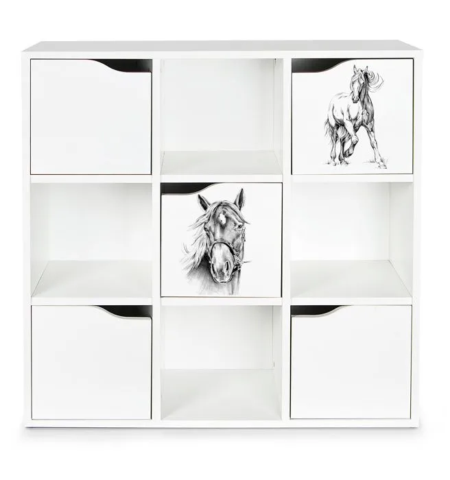 Kubico Max - Cheval- 29 x 89 x 89,5 cm Bibliothèque Colorée pour Enfants  Élégant et Fonctionnel-0