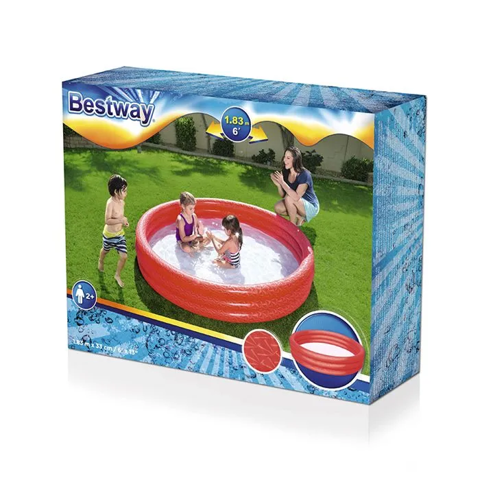 Piscine gonflable - Bestway - 183x33 cm - Rouge - Extérieure - Rectangulaire-0