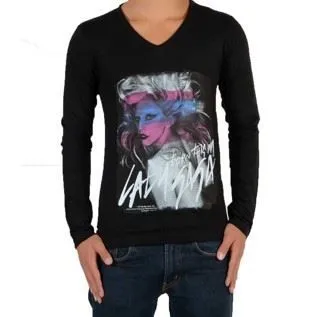 Tee Shirt Little Eleven Paris Gaga LS Mixte Garçon   Fille  Lady Gaga Noir - Noir-1