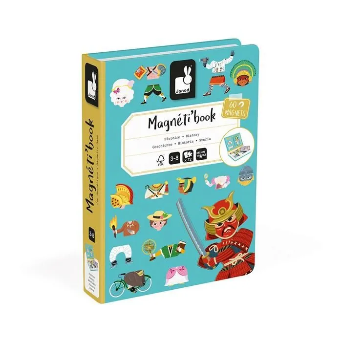 Magnéti'Book Histoire - Jeu Educatif Magnétique 60 Aimants + 12 Modèles - Jouet Enfant en Carton FSC - Dès 3 Ans-0