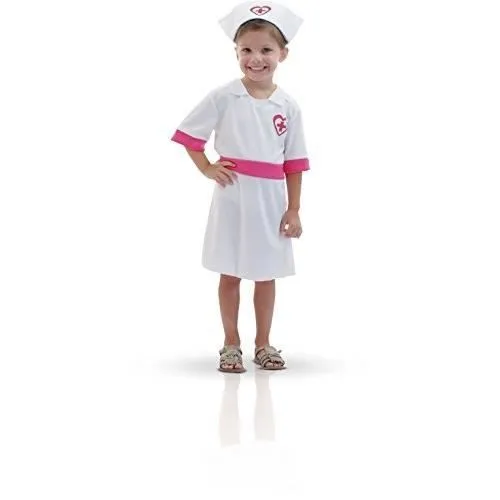 Déguisement infirmière pour fille - RUBIES - Taille S - Robe et coiffe imprimées-0