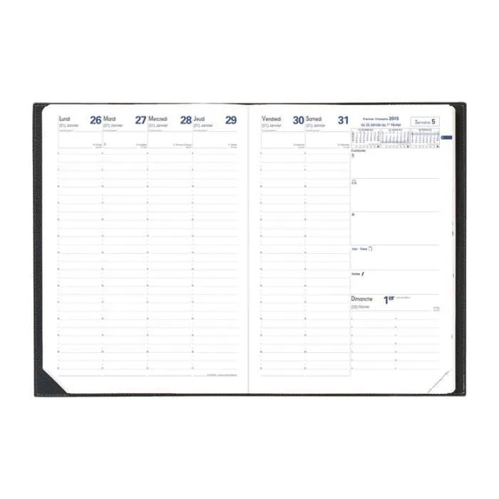 Agenda scolaire - QUO VADIS - Collection Club - Rouge cerise - Rigide - 14,8 x 21 cm-1