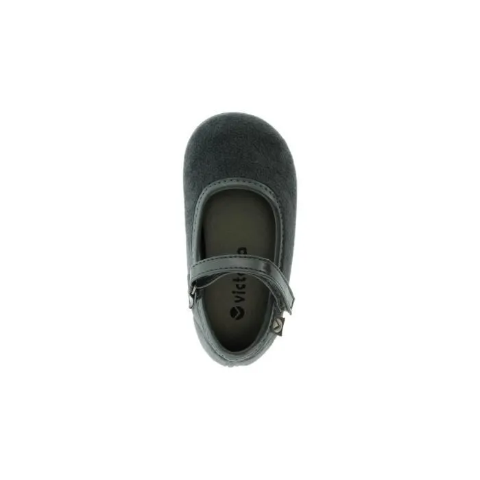Merceditas - VICTORIA - Terciopelo - Gris - Enfant - Fille - Velcro-3