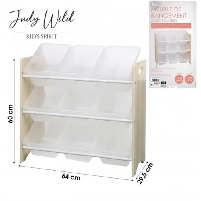Meuble de Rangement Enfant Jeux , Jouets Avec 9 Casiers H.60 x L.64 x P.29.5 cm-1