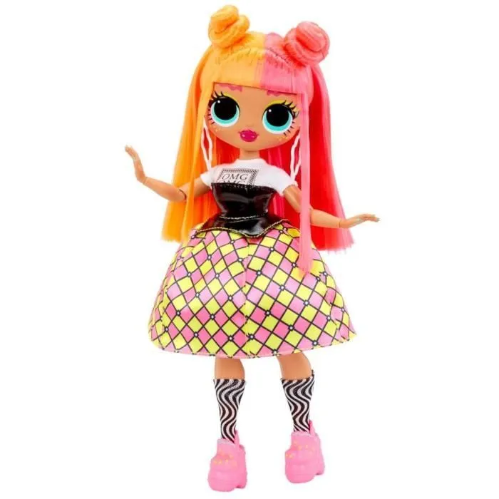 LOL Surprise OMG - Poupée Mannequin 24 cm - Neonlicious - 2 tenues avec peigne et accesoires - Dés 4 ans-0