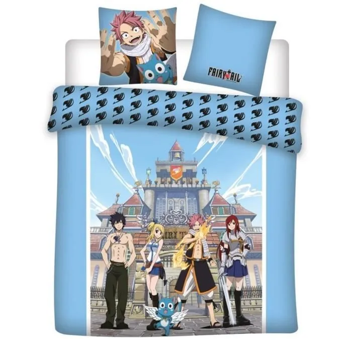 Parure de lit - AYMAX - Fairy Tail Natsu - 240x220 cm - Douce - Confortable - Durable-0