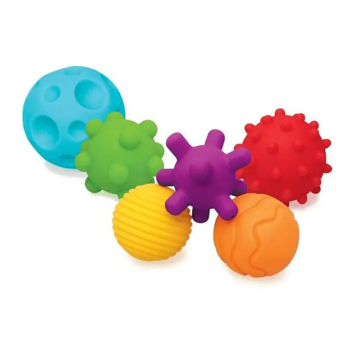 6 balles sensorielles - INFANTINO - Jouet pour bébé - Couleur bleu - Plastique souple-0