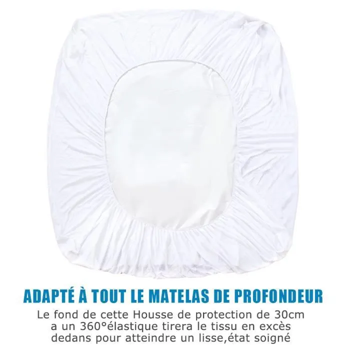 Protège Matelas - K - 200x200cm - Imperméable - Respirant - Tissu Éponge-3