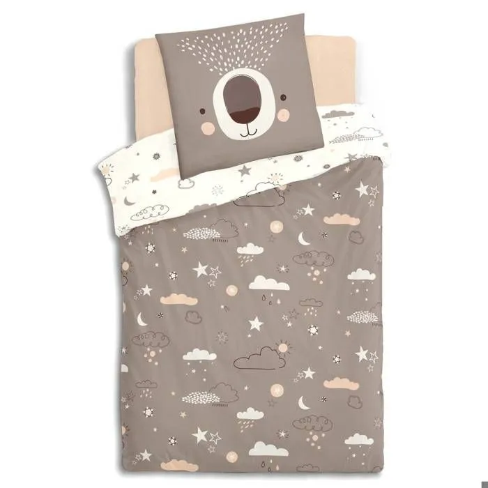 Parure de lit enfant "Ours" - coton 140x200 cm - Multicolore - Atmosphera createur d'interieur-0