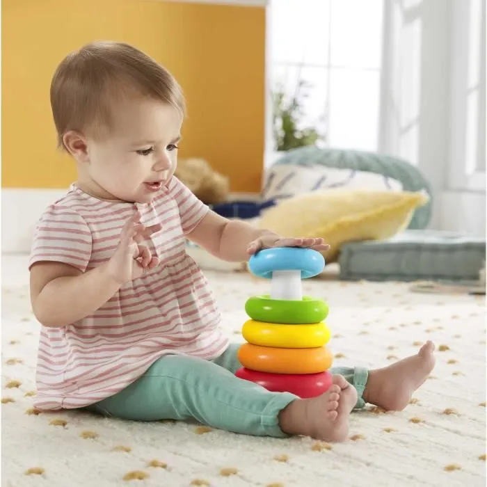 Fisher-Price - Pyramide arc-en-ciel - Jouet d'éveil 1er âge - Dès 6 mois GRF09-6
