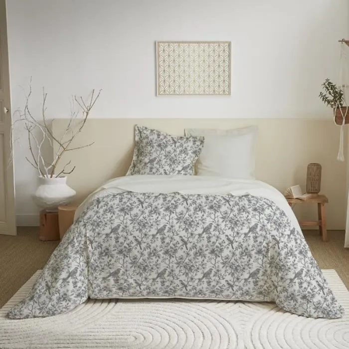 Parure de draps 4 pièces pour lit 140 x 190 cm Bérengère nuage-1