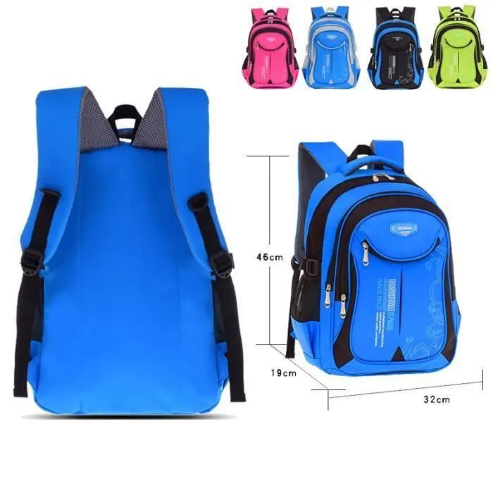 Sac à Dos Scolaire - Noir - Polyester - 32 x 19 x 46 cm - Enfant-1