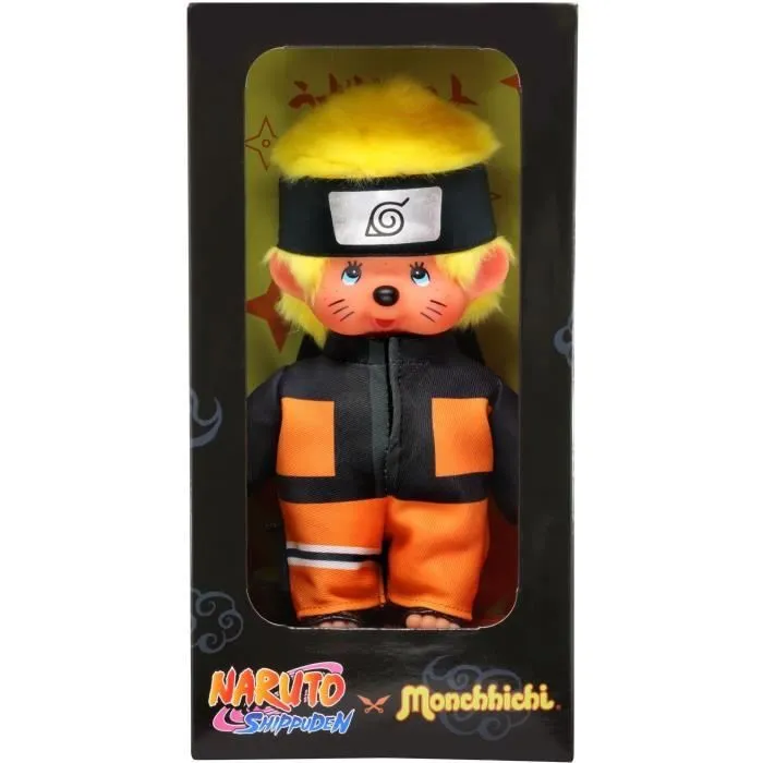 Bandai - Monchhichi - Peluche Monchhichi Naruto Shippuden - Peluche toute douce 20 cm pour enfants et adultes - SE241088-2
