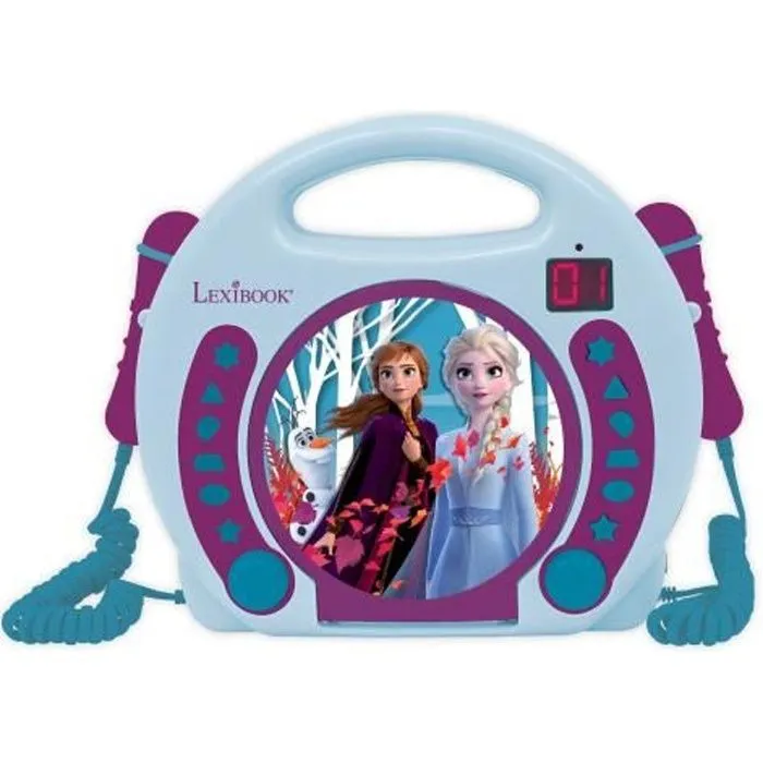 Lecteur CD portable avec 2 microphones La Reine des Neiges - LEXIBOOK-0