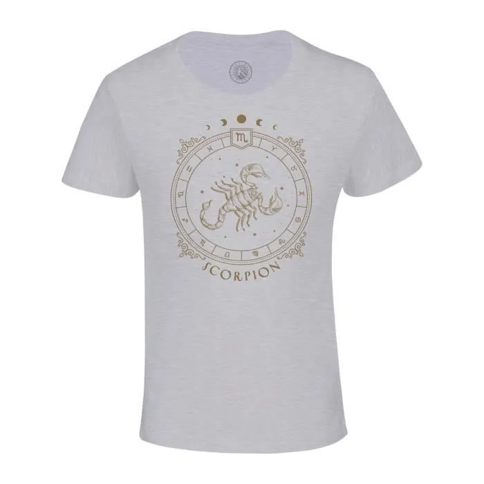 T-shirt Enfant Gris Scorpion Cartomancie Signe Astrologie Zodiaque Astres Constellation Tarot-0
