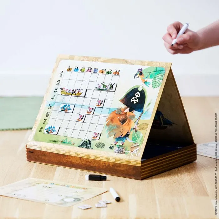 Jeu de société - JANOD - Bataille Navale Pirates - Dès 5 Ans - Rouge - Multicolore - 20 min - Intérieur-1