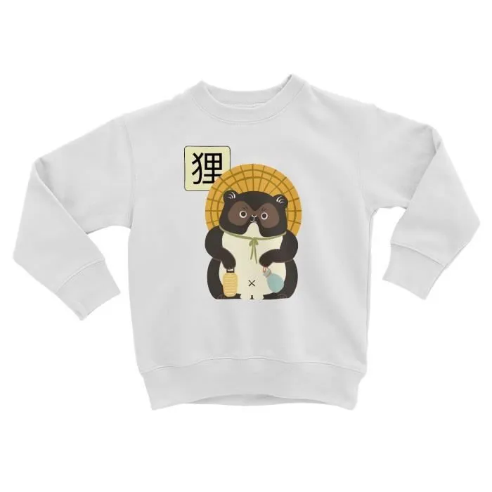 Sweatshirt Enfant Tanuki Raton-laveur Japon Asie Culture Illustration Kawai-0
