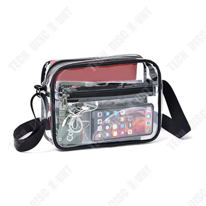 TD® Sac de messager de faisceau transparent en PVC sortant de la boîte de rangement cosmétique de portefeuille de voyage portable-1