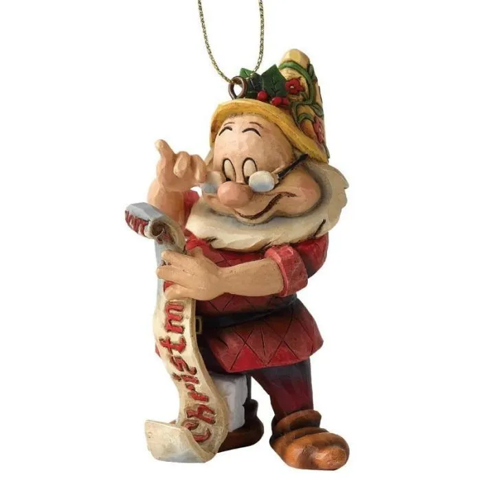 Figurine Prof à suspendre Disney Tradition by Jim Shore - Noël - Effet bois - Hauteur 8 cm-0