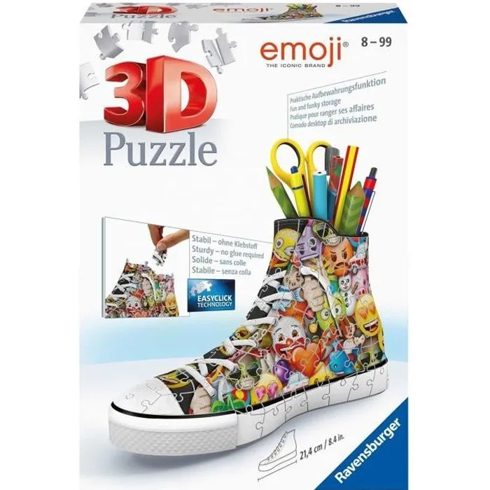 Pot à crayons Sneaker Emoji Puzzle 3D Ravensburger pour enfant dès 8 ans-0