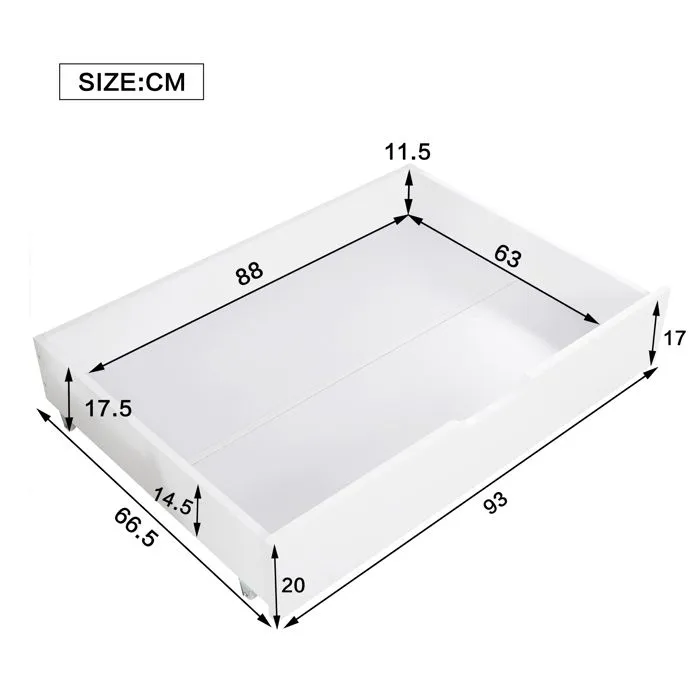 Lit superposé - Enfant - Maison avec toboggan - Bois massif - Blanc + Naturel - 90x200cm-4