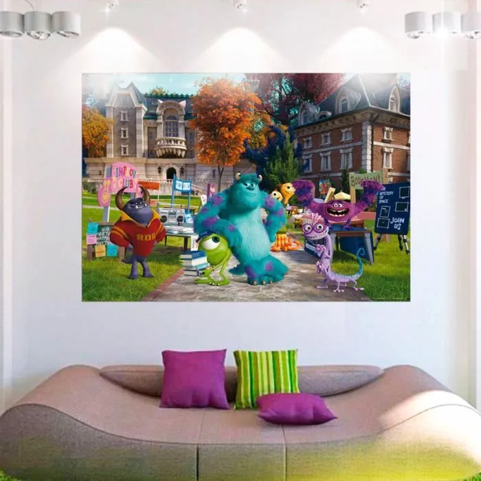 Poster XXL - AG DESIGN - Monstres Academy - Rectangulaire - 160 cm - Lavable - Mixte-2