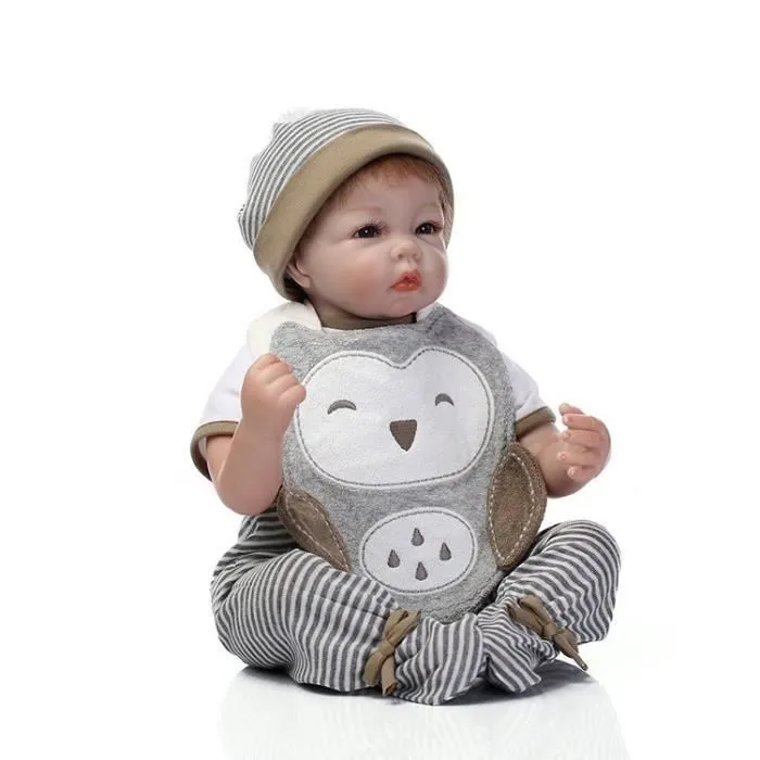Poupée Reborn en Silicone - Cadeau d'Anniversaire pour Bébé de 3 Ans - 53cm-2