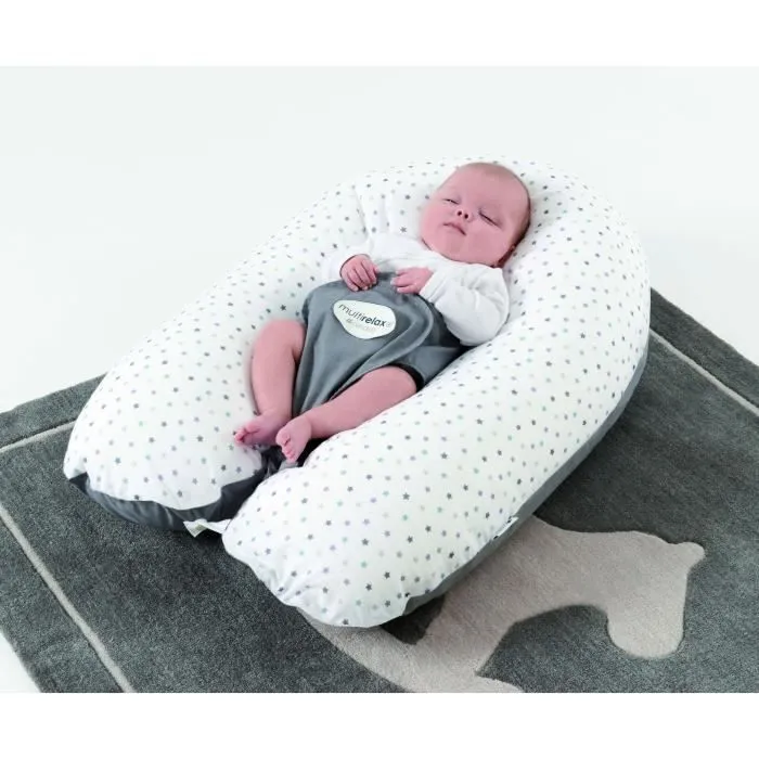 Coussin de maternité - CANDIDE - Multirelax - Polyester / Coton - Gris / Etoiles-3