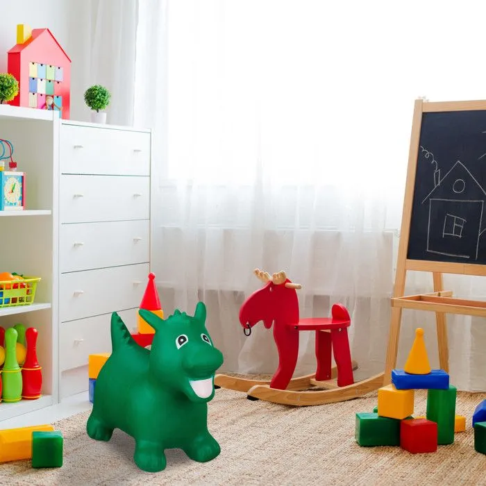 Relaxdays Animal sauteur dragon, avec pompe à air, supporte jusqu’à 80 kg, sans BPA, pour enfants, vert-2