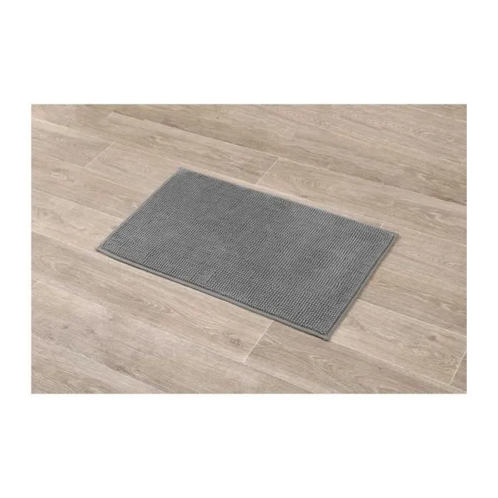 TENDANCE - Tapis de salle de bain Gris en Microfibre Boules 45 x 75 cm-1