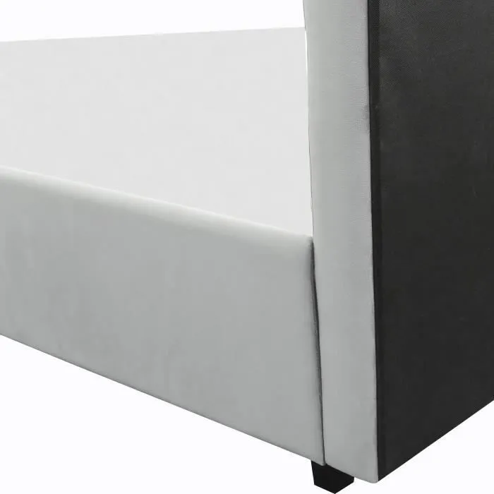 Lit coffre adulte ELIZA 140 x 190 cm - Sommier inclus - Gris foncé-7