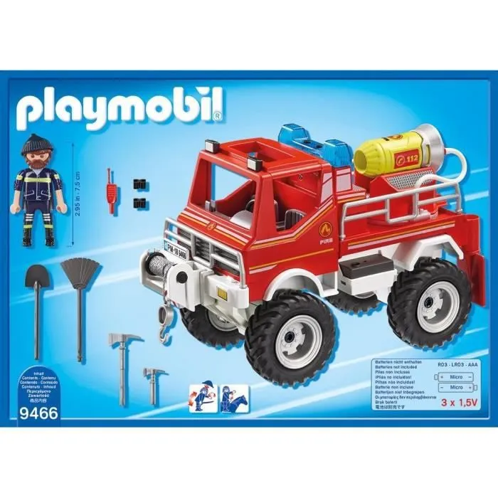 PLAYMOBIL - 9466 - City Action - 4x4 de pompier avec lance-eau-2