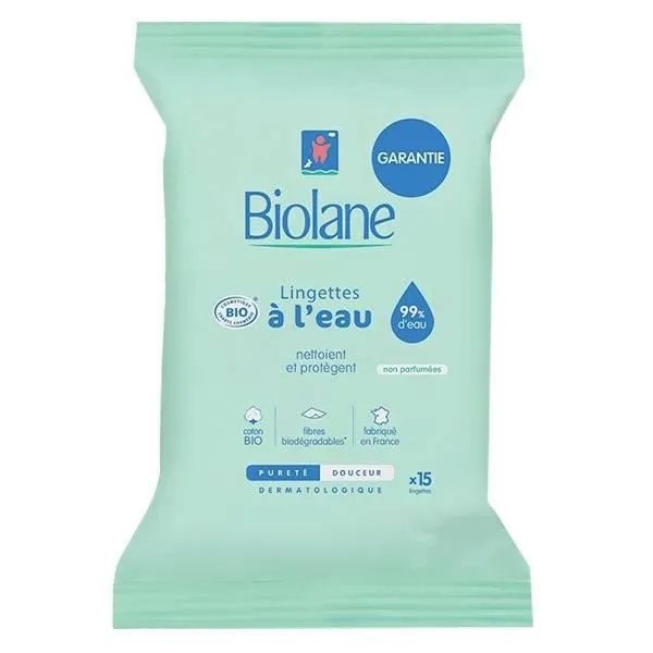Biolane Lingettes Douceur Pocket Bio 15 unités-0