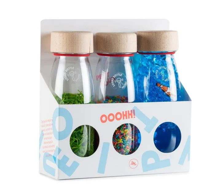 Jouet sensoriel - Petit Boum - Lot de 3 bouteilles Eco - Bébé - Vert - Musical-1