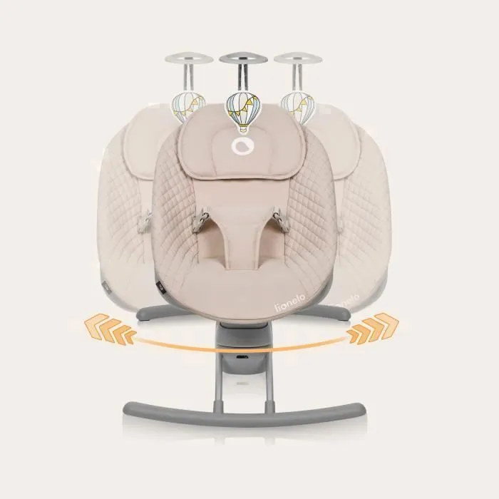 LIONELO Rio - Transat et Balancelle Électrique Bébé - Ttélécommande - 3 vitesses de balancement - Beige-2
